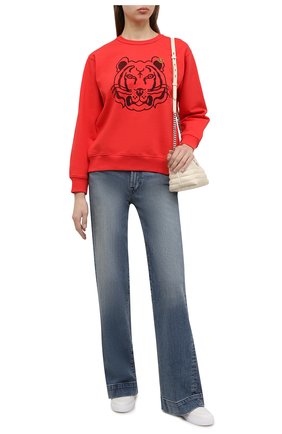 Женский хлопковый свитшот KENZO кораллового цвета по цене 22200 руб., арт. FB62SW8314M0 | Фото 2 Женский хлопковый свитшот KENZO кораллового цвета, арт. FB62SW8314M0 | Фото 2 (Материал внешний: Хлопок; Женское Кросс-КТ: Свитшот-одежда; Рукава: Длинные; Длина (для топов): Стандартные; Стили: Спорт-шик)