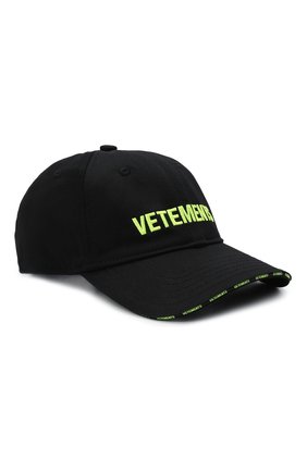 Мужской хлопковая бейсболка VETEMENTS черного цвета по цене 24650 руб., арт. UE52CA100X 1052/M | Фото 1 Мужской хлопковая бейсболка VETEMENTS черного цвета, арт. UE52CA100X 1052/M | Фото 1 (Материал: Хлопок, Текстиль)