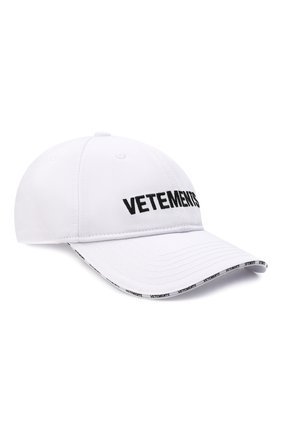 Мужской хлопковая бейсболка VETEMENTS белого цвета по цене 24650 руб., арт. UE52CA100W 1052/M | Фото 1 Мужской хлопковая бейсболка VETEMENTS белого цвета, арт. UE52CA100W 1052/M | Фото 1 (Материал: Хлопок, Текстиль)