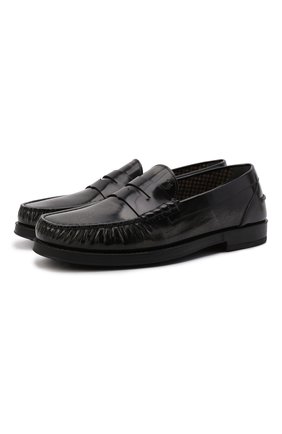 Мужские кожаные пенни-лоферы TOD’S темно-серого цвета, арт. XXM02I00641SHC | Фото 1 (Материал внутренний: Текстиль; Стили: Кэжуэл; Материал внешний: Кожа; Обувь: Обувь)