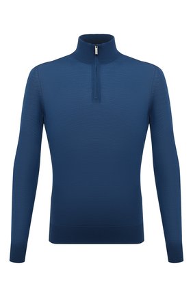 Мужской шерстяной джемпер ERMENEGILDO ZEGNA синего цвета по цене 66850 руб., арт. UYM00/125 | Фото 1 Мужской шерстяной джемпер ERMENEGILDO ZEGNA синего цвета, арт. UYM00/125 | Фото 1 (Материал внешний: Шерсть; Мужское Кросс-КТ: Джемперы; Рукава: Длинные; Длина (для топов): Стандартные; Принт: Без принта; Стили: Кэжуэл)