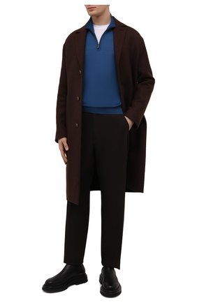 Мужской шерстяной джемпер ERMENEGILDO ZEGNA синего цвета по цене 66850 руб., арт. UYM00/125 | Фото 2 Мужской шерстяной джемпер ERMENEGILDO ZEGNA синего цвета, арт. UYM00/125 | Фото 2 (Материал внешний: Шерсть; Мужское Кросс-КТ: Джемперы; Рукава: Длинные; Длина (для топов): Стандартные; Принт: Без принта; Стили: Кэжуэл)