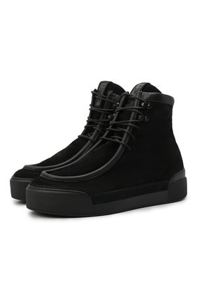 Мужские замшевые ботинки VIC MATIE черного цвета, арт. 1Y5509UWV02C7FB001 | Фото 1 (Материал утеплителя: Натуральный мех; Подошва: Массивная; Материал внешний: Замша, Кожа; Мужское Кросс-КТ: Ботинки-обувь, зимние ботинки)