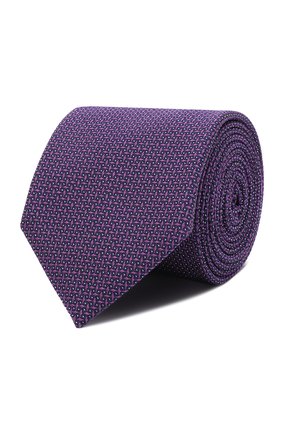 Мужской галстук из шелка и хлопка VAN LAACK фиолетового цвета, арт. LUIS-EL/K04212 | Фото 1 (Материал: Хлопок, Шелк, Текстиль; Принт: С принтом)