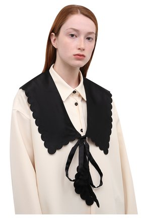 Женский воротник JIL SANDER черного цвета по цене 62100 руб., арт. JSWT595080-WT37030L | Фото 2 Женский воротник JIL SANDER черного цвета, арт. JSWT595080-WT37030L | Фото 2 (Материал: Текстиль)