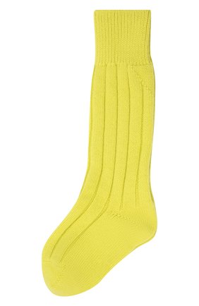 Женские кашемировые носки BOTTEGA VENETA желтого цвета, арт. 670179/V0900 | Фото 1 (Материал внешний: Кашемир, Шерсть)
