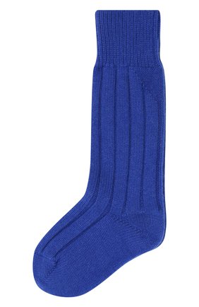 Женские кашемировые носки BOTTEGA VENETA синего цвета, арт. 670179/V0900 | Фото 1 (Материал внешний: Кашемир, Шерсть)