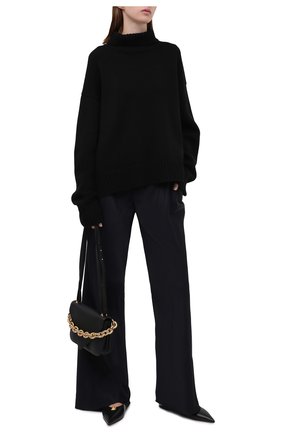 Женские брюки из вискозы JIL SANDER темно-синего цвета по цене 105500 руб., арт. JSWT305003-WT381500 | Фото 2 Женские брюки из вискозы JIL SANDER темно-синего цвета, арт. JSWT305003-WT381500 | Фото 2 (Материал внешний: Вискоза; Длина (брюки, джинсы): Стандартные; Женское Кросс-КТ: Брюки-одежда; Силуэт Ж (брюки и джинсы): Расклешенные; Стили: Минимализм)