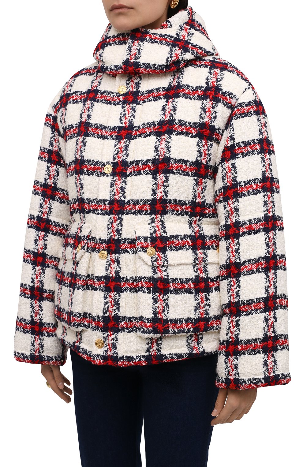 Женская куртка GUCCI красного цвета, арт. 663281/ZAGLK | Фото 3 (Кросс-КТ: Куртка; Рукава: Длинные; Материал внешний: Синтетический материал; Стили: Спорт-шик; Длина (верхняя одежда): Короткие; Материал подклада: Вискоза)