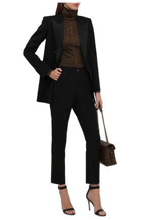 Женская водолазка SAINT LAURENT коричневого цвета по цене 75850 руб., арт. 670517/Y75GI | Фото 2 Женская водолазка SAINT LAURENT коричневого цвета, арт. 670517/Y75GI | Фото 2 (Длина (для топов): Стандартные; Материал внешний: Вискоза; Рукава: Длинные; Женское Кросс-КТ: Водолазка-одежда; Стили: Гламурный)