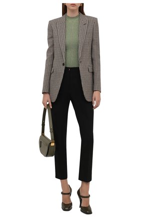 Женский пуловер из вискозы SAINT LAURENT светло-зеленого цвета по цене 72000 руб., арт. 670073/Y75GK | Фото 2 Женский пуловер из вискозы SAINT LAURENT светло-зеленого цвета, арт. 670073/Y75GK | Фото 2 (Материал внешний: Вискоза; Рукава: Длинные; Длина (для топов): Стандартные; Женское Кросс-КТ: Пуловер-одежда; Стили: Гламурный)