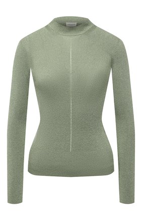 Женский пуловер из вискозы SAINT LAURENT светло-зеленого цвета, арт. 670073/Y75GK | Фото 1 (Рукава: Длинные; Стили: Гламурный; Длина (для топов): Стандартные; Материал внешний: Вискоза; Женское Кросс-КТ: Пуловер-одежда)