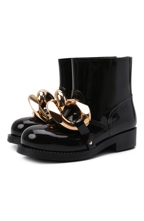 Женские резиновые сапоги chain JW ANDERSON черного цвета по цене 33500 руб., арт. ANW37021A/14079 | Фото 1 Женские резиновые сапоги chain JW ANDERSON черного цвета, арт. ANW37021A/14079 | Фото 1 (Материал внешний: Резина; Подошва: Плоская; Материал внутренний: Текстиль; Высота голенища: Низкие; Каблук высота: Низкий; Каблук тип: Устойчивый; Материал утеплителя: Без утеплителя)