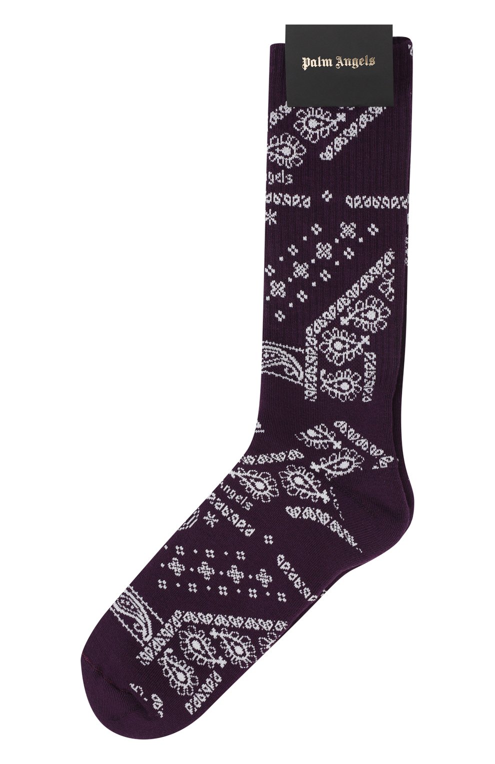 Мужские хлопковые носки PALM ANGELS фиолетового цвета, арт. PMRA001F21FAB0073703 | Фото 1 (Кросс-КТ: бельё; Материал внешний: Хлопок)