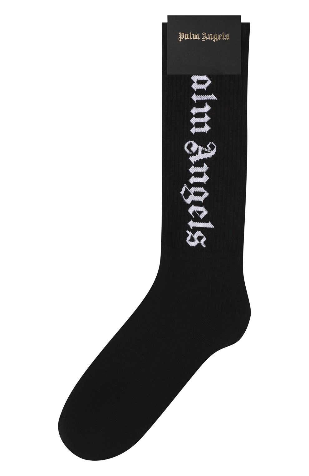 Мужские хлопковые носки PALM ANGELS черного цвета, арт. PMRA001F21FAB0021001 | Фото 1 (Кросс-КТ: бельё; Материал внешний: Хлопок)