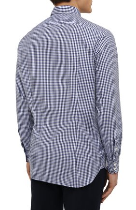 Мужская хлопковая рубашка VAN LAACK синего цвета, арт. R0Y-TFW/156556 | Фото 4 (Манжеты: На пуговицах; Воротник: Button down; Принт: Клетка; Рукава: Длинные; Рубашки М: Regular Fit; Длина (для топов): Стандартные; Материал внешний: Хлопок; Стили: Классический; Случай: Формальный)