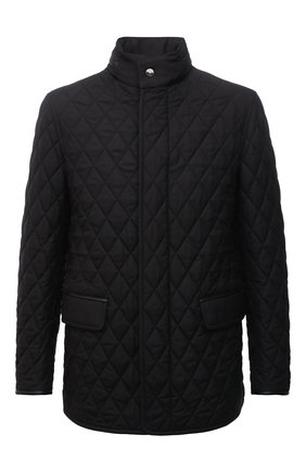 Мужская утепленная куртка BRIONI черного цвета, арт. SFPL0L/P0410 | Фото 1 (Рукава: Длинные; Материал внешний: Шелк; Материал подклада: Хлопок; Кросс-КТ: Куртка; Мужское Кросс-КТ: утепленные куртки; Стили: Кэжуэл, Классический; Длина (верхняя одежда): До середины бедра; Региональные ограничения белый список (Axapta Mercury): RU)