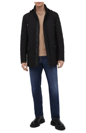 Мужская утепленная куртка BRIONI черного цвета, арт. SFPL0L/P0410 | Фото 2 (Рукава: Длинные; Материал внешний: Шелк; Материал подклада: Хлопок; Кросс-КТ: Куртка; Мужское Кросс-КТ: утепленные куртки; Стили: Кэжуэл, Классический; Длина (верхняя одежда): До середины бедра; Региональные ограничения белый список (Axapta Mercury): RU)