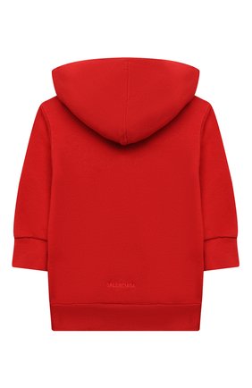 Детский хлопковое худи BALENCIAGA красного цвета по цене 23100 руб., арт. 682141/TLV66 | Фото 2 Детский хлопковое худи BALENCIAGA красного цвета, арт. 682141/TLV66 | Фото 2 (Материал внешний: Хлопок; Мальчики Кросс-КТ: Толстовка-одежда; Рукава: Длинные)