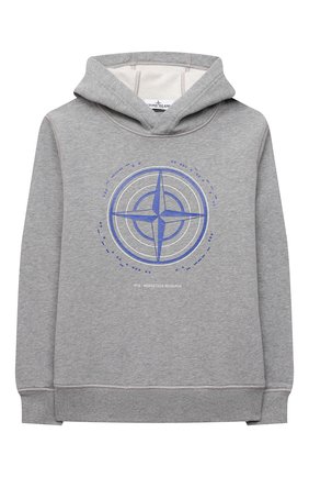 Детский хлопковое худи STONE ISLAND серого цвета по цене 16050 руб., арт. 751661740/14 | Фото 1 Детский хлопковое худи STONE ISLAND серого цвета, арт. 751661740/14 | Фото 1 (Рукава: Длинные; Материал внешний: Хлопок; Мальчики Кросс-КТ: Толстовка-одежда)