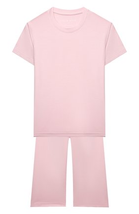 Женская пижама DEREK ROSE розового цвета, арт. 7251-LARA001 | Фото 1 (Рукава: Короткие; Материал внешний: Синтетический материал)