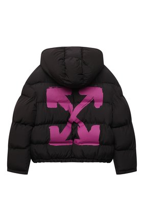 Детская пуховик с капюшоном OFF-WHITE черного цвета по цене 53900 руб., арт. 0GEA002F21FAB001 | Фото 2 Детская пуховик с капюшоном OFF-WHITE черного цвета, арт. 0GEA002F21FAB001 | Фото 2 (Материал подклада: Хлопок; Материал внешний: Синтетический материал; Рукава: Длинные; Кросс-КТ: Сезон: зима; Девочки Кросс-КТ: Пуховик-верхняя одежда; Ростовка одежда: 10 - 11 лет | 140 - 146см, 12 лет | 152 см, 4 года | 104 см, 6 лет | 116 см, 8 лет | 128 см)