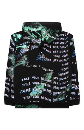 Детский хлопковое худи DOLCE & GABBANA черного цвета по цене 33700 руб., арт. L4JWBY/G7BMH/8-14 | Фото 2 Детский хлопковое худи DOLCE & GABBANA черного цвета, арт. L4JWBY/G7BMH/8-14 | Фото 2 (Материал внешний: Хлопок; Рукава: Длинные; Мальчики Кросс-КТ: Толстовка-одежда)