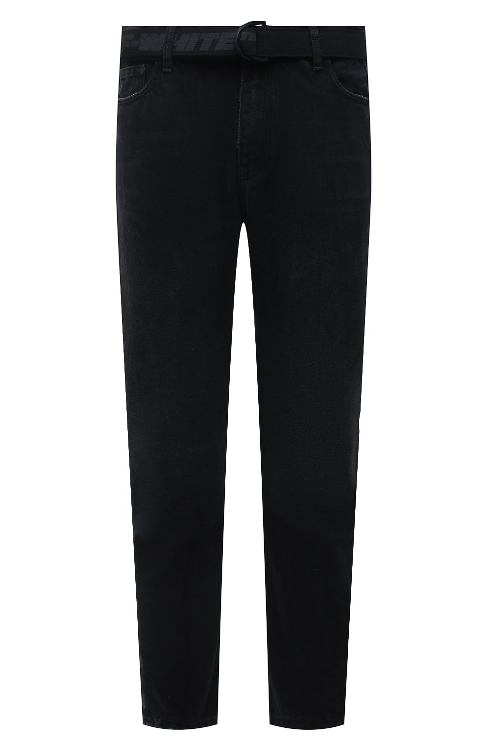 Мужские джинсы OFF-WHITE черного цвета, арт. 0MYA005F21DEN001 | Фото 1 (Силуэт М (брюки): Прямые; Кросс-КТ: Деним; Стили: Гранж; Материал внешний: Хлопок, Деним; Длина (брюки, джинсы): Укороченные)