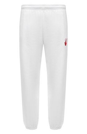 Мужские хлопковые джоггеры OFF-WHITE белого цвета по цене 38500 руб., арт. 0MCH029F21FLE002 | Фото 1 Мужские хлопковые джоггеры OFF-WHITE белого цвета, арт. 0MCH029F21FLE002 | Фото 1 (Длина (брюки, джинсы): Стандартные; Материал внешний: Хлопок; Мужское Кросс-КТ: Брюки-трикотаж; Силуэт М (брюки): Джоггеры; Стили: Спорт-шик)