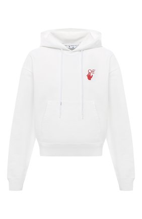 Мужской хлопковое худи OFF-WHITE белого цвета по цене 47950 руб., арт. 0MBB037F21FLE008 | Фото 1 Мужской хлопковое худи OFF-WHITE белого цвета, арт. 0MBB037F21FLE008 | Фото 1 (Рукава: Длинные; Материал внешний: Хлопок; Длина (для топов): Стандартные; Мужское Кросс-КТ: Худи-одежда; Принт: С принтом; Стили: Спорт-шик)
