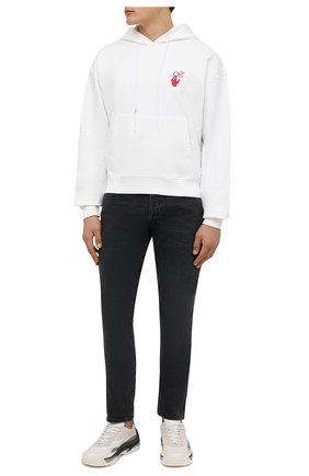 Мужской хлопковое худи OFF-WHITE белого цвета по цене 47950 руб., арт. 0MBB037F21FLE008 | Фото 2 Мужской хлопковое худи OFF-WHITE белого цвета, арт. 0MBB037F21FLE008 | Фото 2 (Рукава: Длинные; Материал внешний: Хлопок; Длина (для топов): Стандартные; Мужское Кросс-КТ: Худи-одежда; Принт: С принтом; Стили: Спорт-шик)