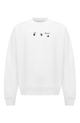 Мужской хлопковый свитшот OFF-WHITE белого цвета по цене 39950 руб., арт. 0MBA054F21FLE014 | Фото 1 Мужской хлопковый свитшот OFF-WHITE белого цвета, арт. 0MBA054F21FLE014 | Фото 1 (Материал внешний: Хлопок; Длина (для топов): Стандартные; Рукава: Длинные; Мужское Кросс-КТ: свитшот-одежда; Принт: С принтом; Стили: Спорт-шик)
