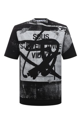 Мужская хлопковая футболка OFF-WHITE черного цвета по цене 39000 руб., арт. 0MAA119F21JER001 | Фото 1 Мужская хлопковая футболка OFF-WHITE черного цвета, арт. 0MAA119F21JER001 | Фото 1 (Материал внешний: Хлопок; Рукава: Короткие; Принт: С принтом; Стили: Гранж; Shop in Shop M: Футболки; Длина (для топов): Стандартные)