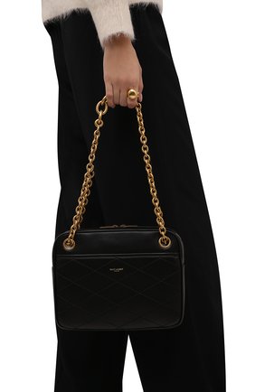 Женская сумка maillon small SAINT LAURENT черного цвета по цене 135000 руб., арт. 669308/1EL07 | Фото 2 Женская сумка maillon small SAINT LAURENT черного цвета, арт. 669308/1EL07 | Фото 2 (Материал: Натуральная кожа; Размер: small; Ремень/цепочка: На ремешке; Сумки-технические: Сумки через плечо)