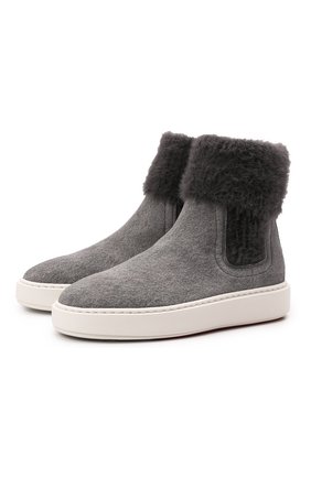 Женские кожаные ботинки SANTONI серого цвета по цене 51800 руб., арт. WBCD60862BARGHLYG40 | Фото 1 Женские кожаные ботинки SANTONI серого цвета, арт. WBCD60862BARGHLYG40 | Фото 1 (Подошва: Платформа; Материал внутренний: Натуральная кожа; Женское Кросс-КТ: Челси-ботинки; Материал внешний: Кожа; Материал утеплителя: Без утеплителя)