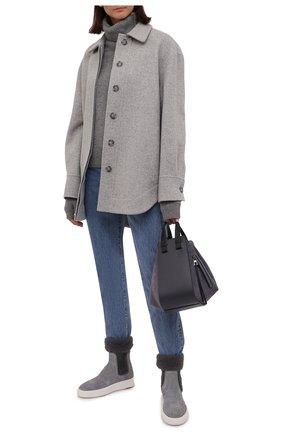 Женские кожаные ботинки SANTONI серого цвета по цене 51800 руб., арт. WBCD60862BARGHLYG40 | Фото 2 Женские кожаные ботинки SANTONI серого цвета, арт. WBCD60862BARGHLYG40 | Фото 2 (Подошва: Платформа; Материал внутренний: Натуральная кожа; Женское Кросс-КТ: Челси-ботинки; Материал внешний: Кожа; Материал утеплителя: Без утеплителя)