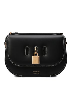 Женская сумка padlock TOM FORD черного цвета, арт. L1480T-LCL104 | Фото 1 (Ремень/цепочка: На ремешке; Размер: small; Материал: Натуральная кожа; Сумки-технические: Сумки через плечо)