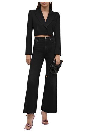 Женские кожаные босоножки medusa chain VERSACE светло-розового цвета по цене 86100 руб., арт. DST568P/DCA25 | Фото 2 Женские кожаные босоножки medusa chain VERSACE светло-розового цвета, арт. DST568P/DCA25 | Фото 2 (Каблук высота: Высокий; Подошва: Плоская; Материал внутренний: Натуральная кожа; Каблук тип: Шпилька)