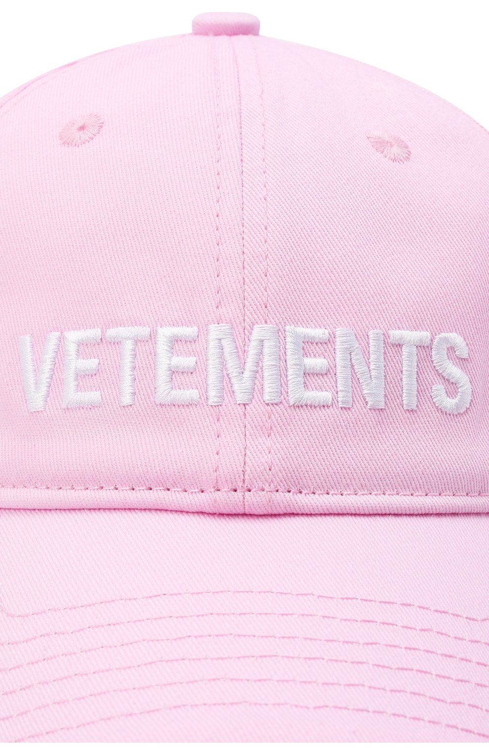 Женская хлопковая бейсболка VETEMENTS светло-розового цвета по цене 24650 руб., арт. UE52CA100P 1052/W | Фото 4 Женская хлопковая бейсболка VETEMENTS светло-розового цвета, арт. UE52CA100P 1052/W | Фото 4 (Материал: Текстиль, Хлопок)