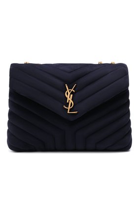 Женская сумка monogram loulou medium SAINT LAURENT темно-синего цвета по цене 173500 руб., арт. 574946/1U867 | Фото 1 Женская сумка monogram loulou medium SAINT LAURENT темно-синего цвета, арт. 574946/1U867 | Фото 1 (Материал: Натуральная кожа, Натуральная замша; Размер: medium; Сумки-технические: Сумки через плечо; Ремень/цепочка: На ремешке)