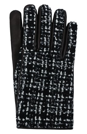 Женские кожаные перчатки SAINT LAURENT черно-белого цвета, арт. 676913/3YI52 | Фото 1 (Материал: Натуральная кожа)