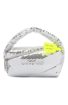 Женская сумка pump pouch OFF-WHITE серебряного цвета по цене 111000 руб., арт. 0WNP007F21FAB002 | Фото 1 Женская сумка pump pouch OFF-WHITE серебряного цвета, арт. 0WNP007F21FAB002 | Фото 1 (Материал: Экокожа; Размер: small; Ремень/цепочка: На ремешке; Сумки-технические: Сумки top-handle)