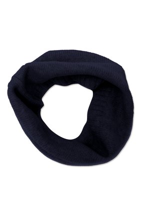 Детский кашемировый шарф-снуд OSCAR ET VALENTINE синего цвета, арт. NECK02 | Фото 1 (Материал: Шерсть, Кашемир, Текстиль)