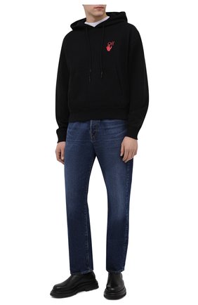 Мужской хлопковое худи OFF-WHITE черного цвета по цене 47950 руб., арт. 0MBB037F21FLE008 | Фото 2 Мужской хлопковое худи OFF-WHITE черного цвета, арт. 0MBB037F21FLE008 | Фото 2 (Материал внешний: Хлопок; Мужское Кросс-КТ: Худи-одежда; Принт: С принтом; Рукава: Длинные; Длина (для топов): Стандартные; Стили: Спорт-шик)