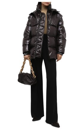 Женский пуховик BOTTEGA VENETA темно-коричневого цвета по цене 216000 руб., арт. 659724/V0Y30 | Фото 2 Женский пуховик BOTTEGA VENETA темно-коричневого цвета, арт. 659724/V0Y30 | Фото 2 (Материал внешний: Синтетический материал; Материал утеплителя: Пух и перо; Материал подклада: Синтетический материал; Стили: Спорт-шик; Кросс-КТ: Пуховик; Длина (верхняя одежда): Короткие; Рукава: Длинные)