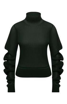 Женская шелковая водолазка BOTTEGA VENETA темно-зеленого цвета по цене 158500 руб., арт. 664118/V0ZF0 | Фото 1 Женская шелковая водолазка BOTTEGA VENETA темно-зеленого цвета, арт. 664118/V0ZF0 | Фото 1 (Материал внешний: Шелк; Стили: Гламурный; Женское Кросс-КТ: Водолазка-одежда; Рукава: Длинные; Длина (для топов): Стандартные)