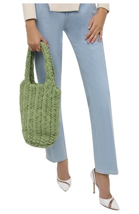 Женский сумка-шопер knitted JW ANDERSON зеленого цвета по цене 24650 руб., арт. HB0419 FA0110 | Фото 2 Женский сумка-шопер knitted JW ANDERSON зеленого цвета, арт. HB0419 FA0110 | Фото 2 (Материал: Текстиль; Размер: medium; Сумки-технические: Сумки-шопперы)