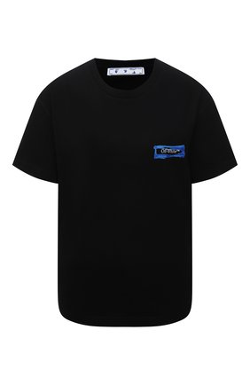 Женская хлопковая футболка OFF-WHITE черного цвета по цене 25900 руб., арт. 0WAA089F21JER012 | Фото 1 Женская хлопковая футболка OFF-WHITE черного цвета, арт. 0WAA089F21JER012 | Фото 1 (Рукава: Короткие; Длина (для топов): Стандартные; Материал внешний: Хлопок; Стили: Спорт-шик; Принт: С принтом; Женское Кросс-КТ: Футболка-одежда)