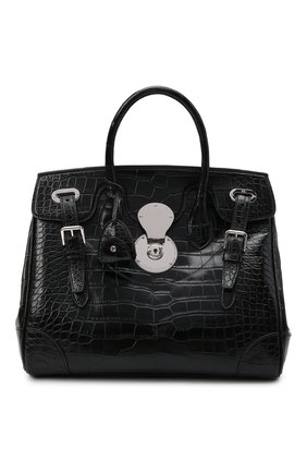 Женская сумка ricky 33 из кожи аллигатора RALPH LAUREN черного цвета по цене 1945000 руб., арт. 435867826/AMIS | Фото 7 Женская сумка ricky 33 из кожи аллигатора RALPH LAUREN черного цвета, арт. 435867826/AMIS | Фото 7 (Материал: Экзотическая кожа; Сумки-технические: Сумки top-handle; Ремень/цепочка: На ремешке; Размер: large)