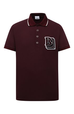 Мужское хлопковое поло BURBERRY бордового цвета по цене 42500 руб., арт. 8045491 | Фото 1 Мужское хлопковое поло BURBERRY бордового цвета, арт. 8045491 | Фото 1 (Длина (для топов): Удлиненные; Материал внешний: Хлопок; Рукава: Короткие; Застежка: Пуговицы)